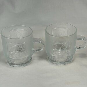 2 vintage Macdonald's snoopy glass mugs. PNTS. Hard to find collectible